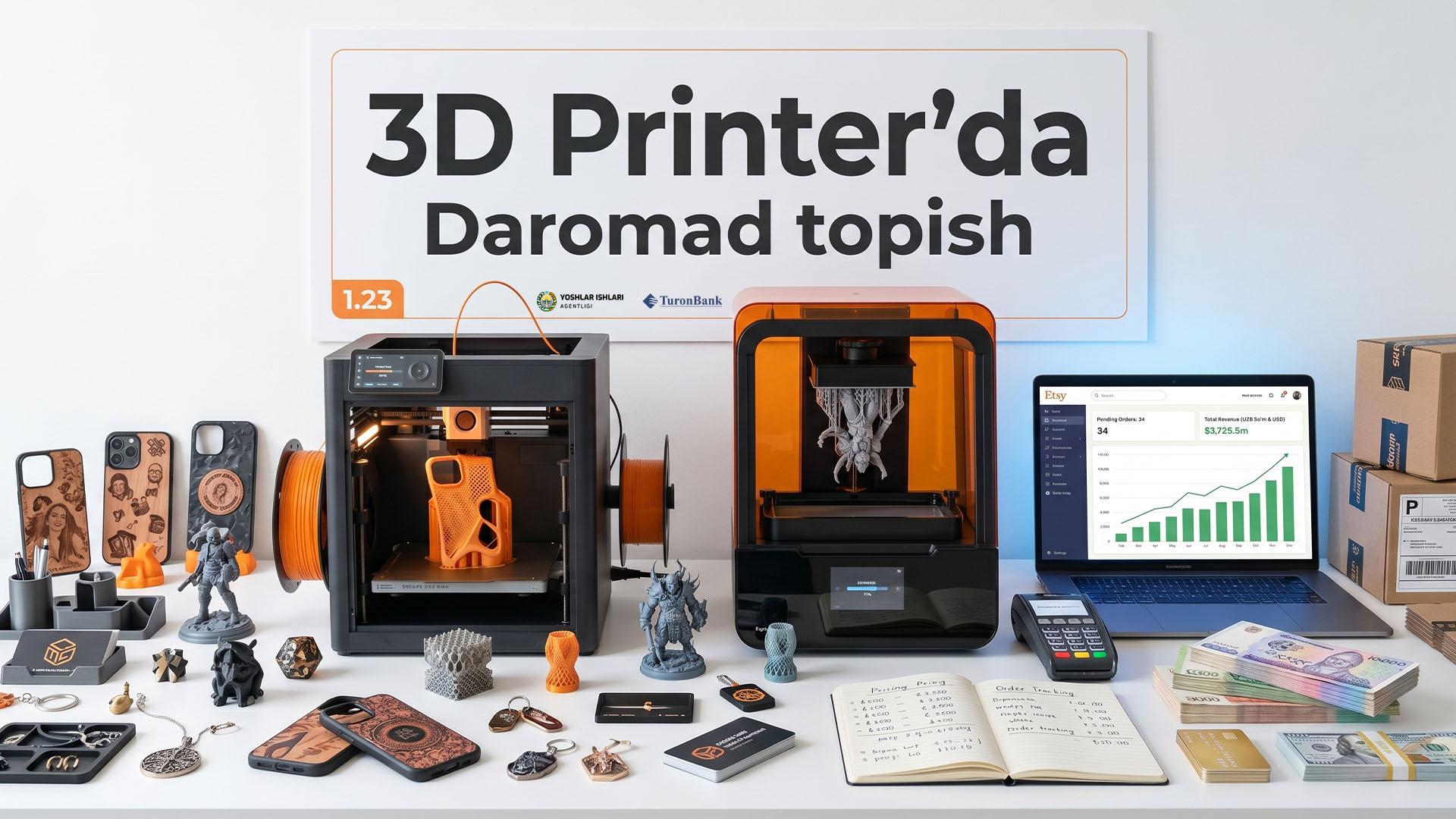 3D printer yordamida daromad topish 
