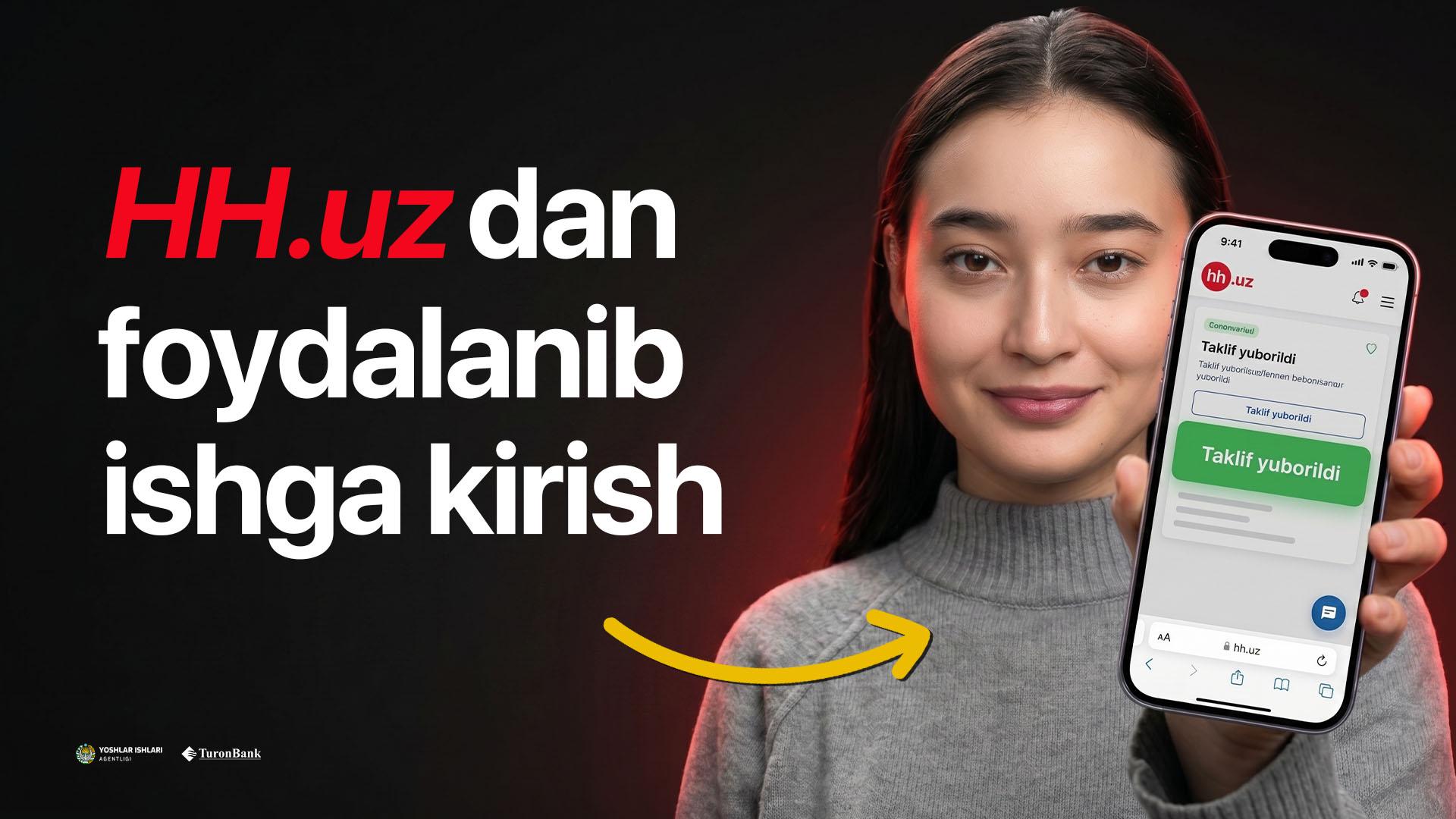 HH.uz saytidan foydalanib, ishga kirish