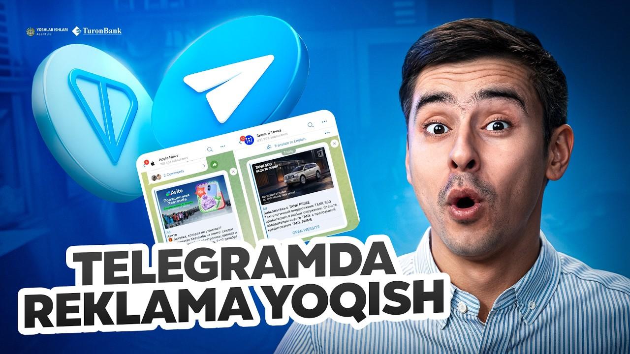 Kriptovalyuta bilan Telegramda reklama yoqishni o‘rganasiz (2025)