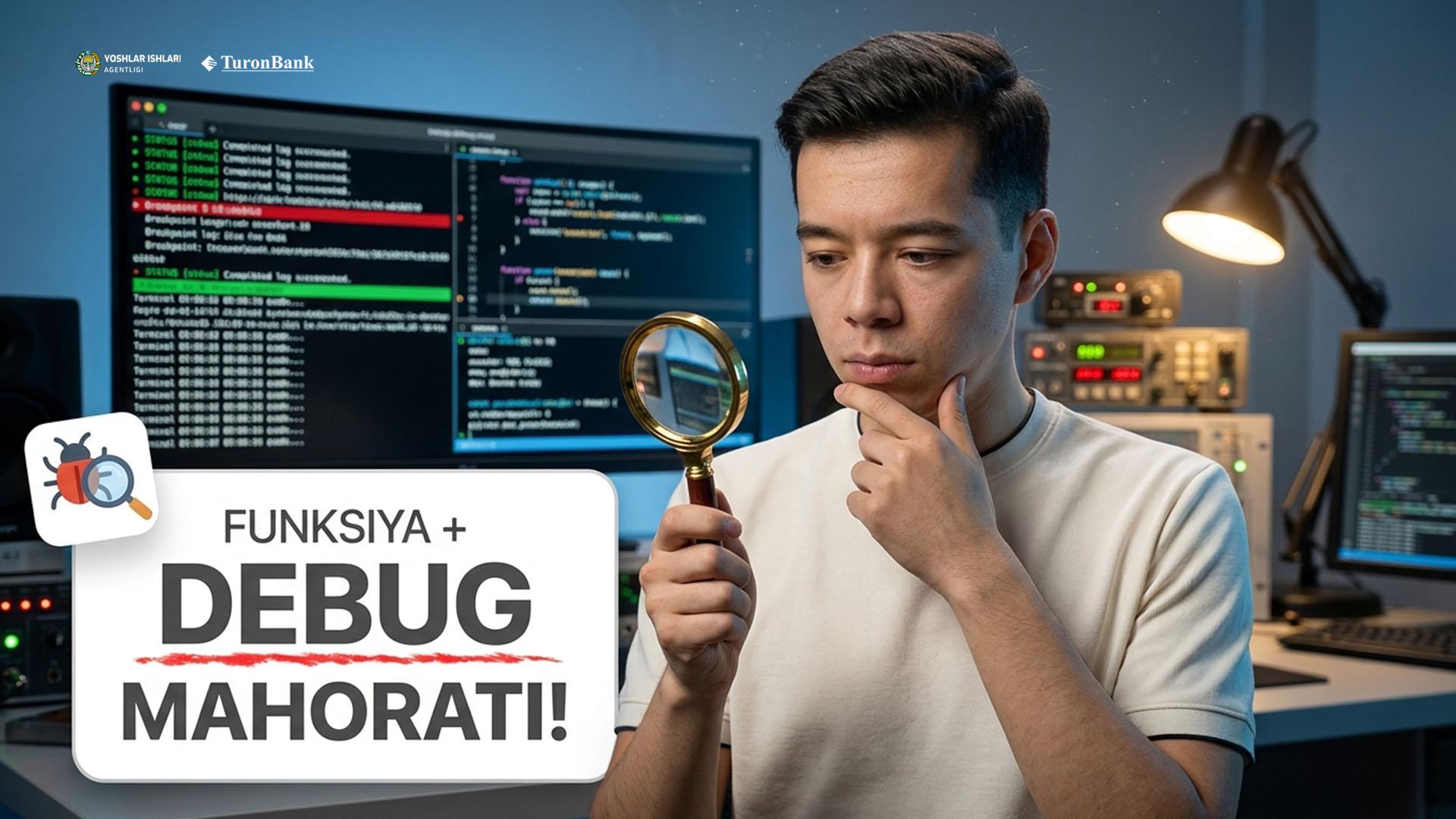 Funksiyalar qo'shish, ularni saqlash va debugging