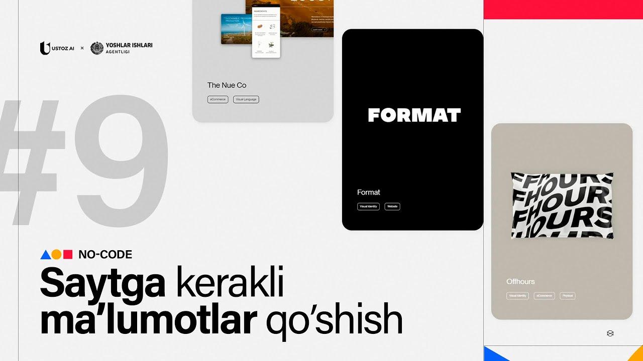 Saytga kerakli maʼlumotlar qo‘shish