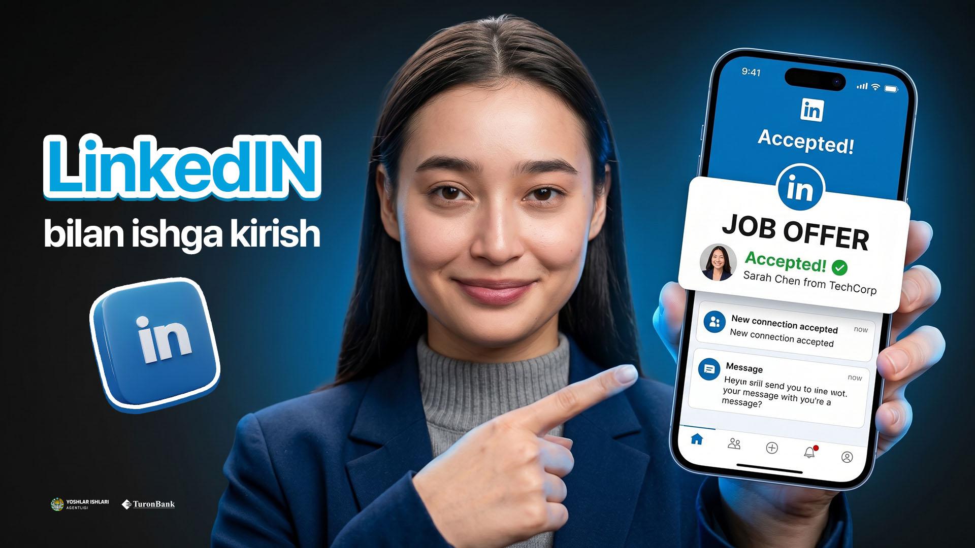Linkedin saytidan foydalanib, ishga kirish