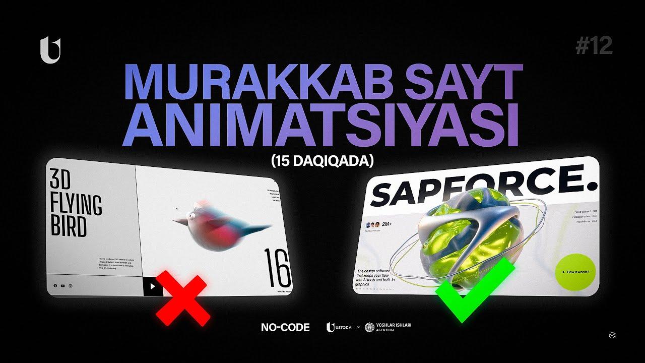 Kod bilan yoziladigan animatsiyani saytga joylash