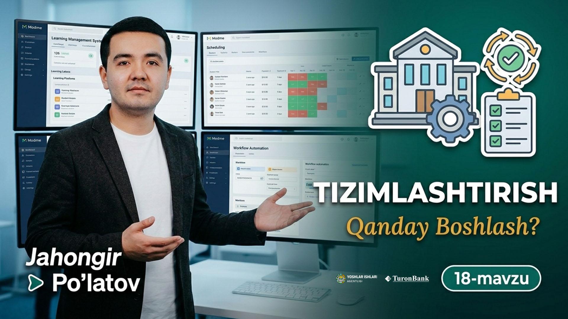  O'quv markazini tizimlashtirish | Jahongir Po'latov          