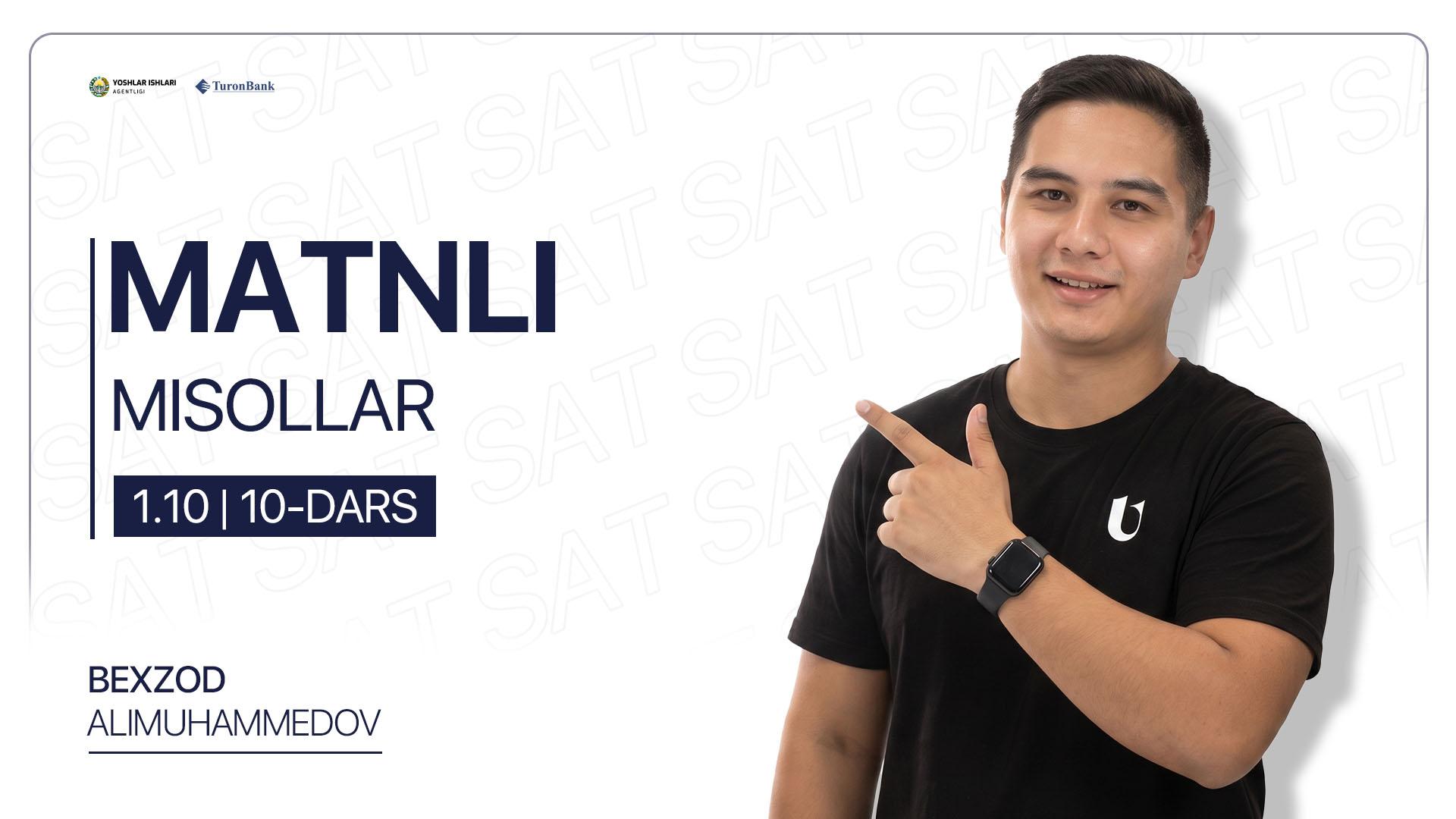 10-dars | Matnli misollar