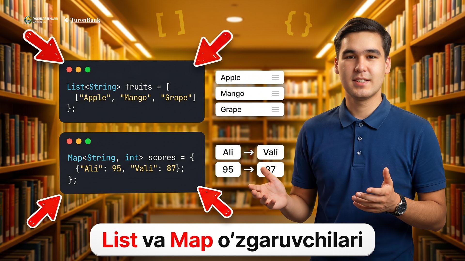 List va Map o’zgaruvchilari