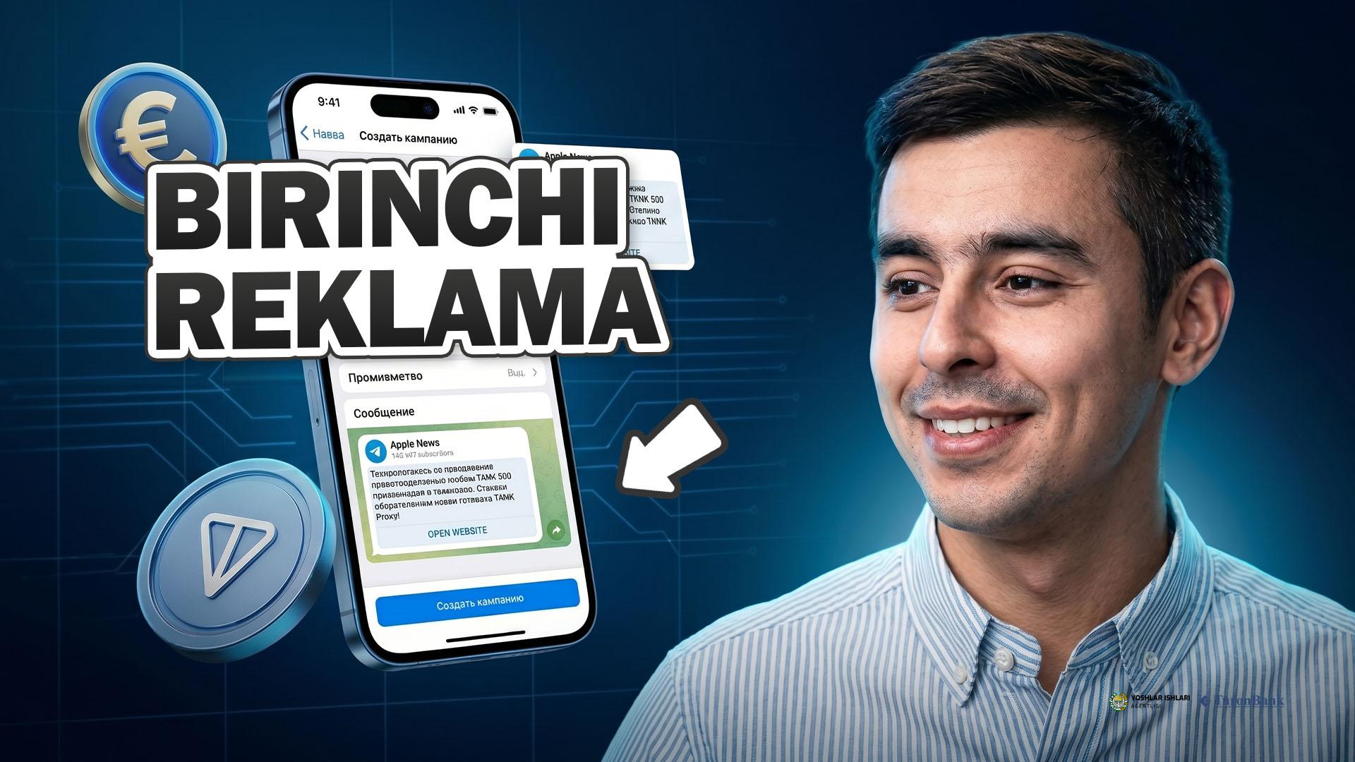 Telegram ads orqali birinchi reklamani ishga tushurish