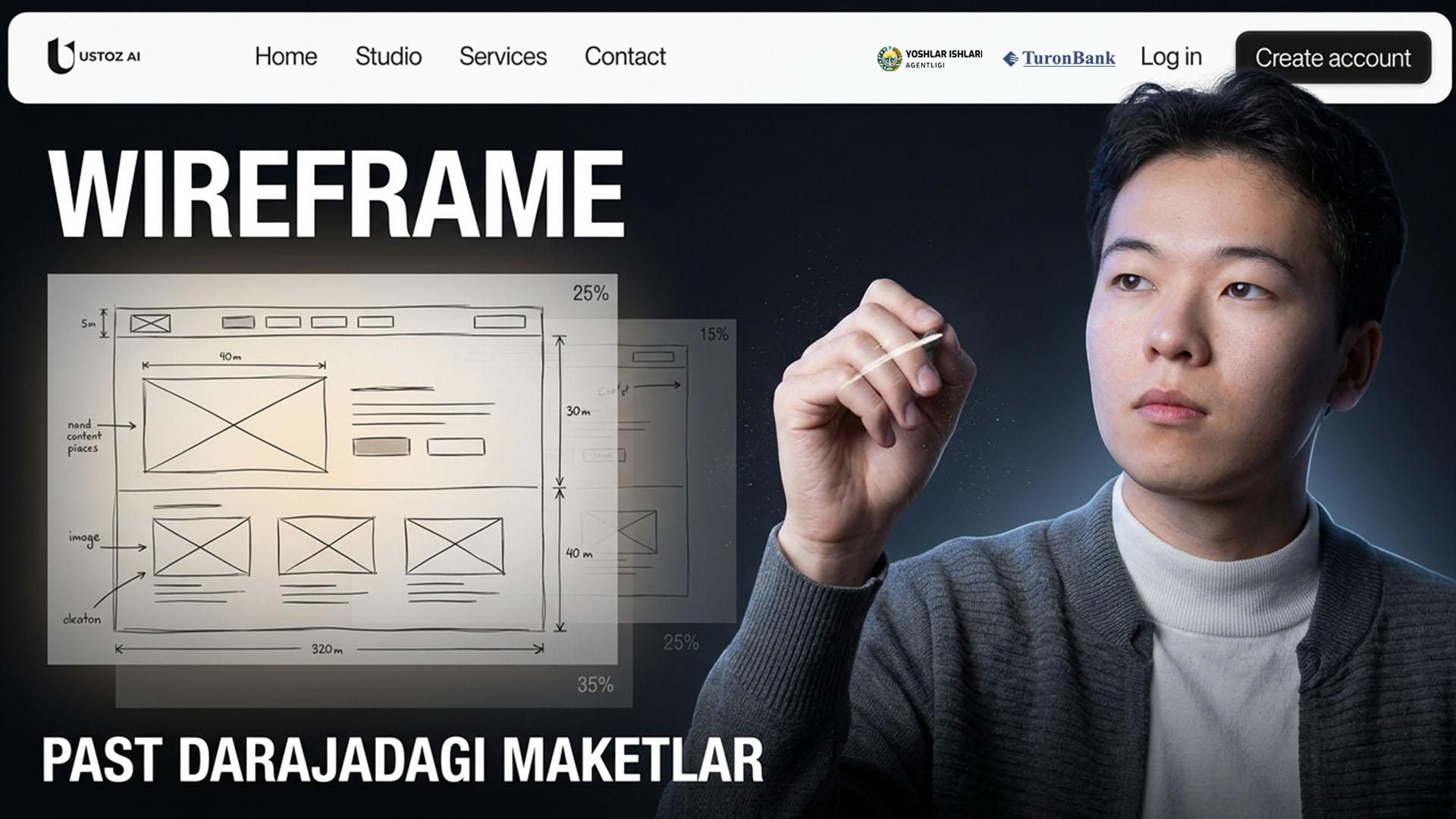 Wireframe chizish — past darajadagi maketlar