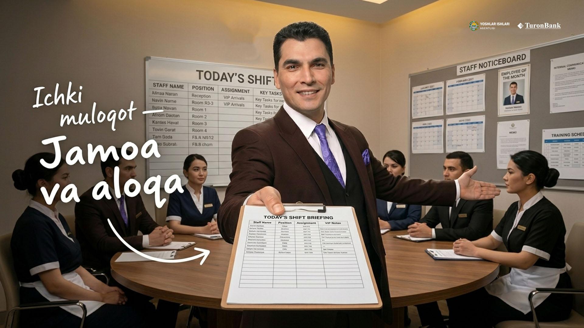 Jamoa bilan ishlash va ichki aloqa