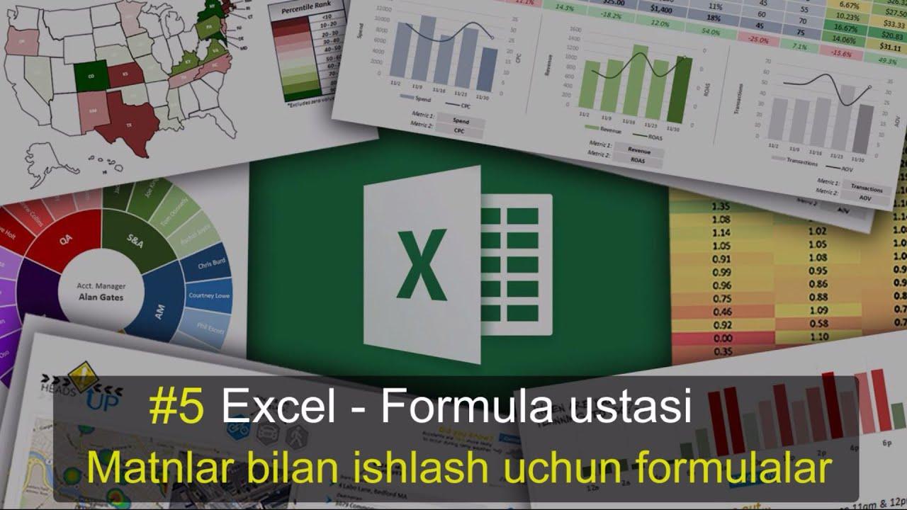 Matn bilan ishlash uchun formulalar