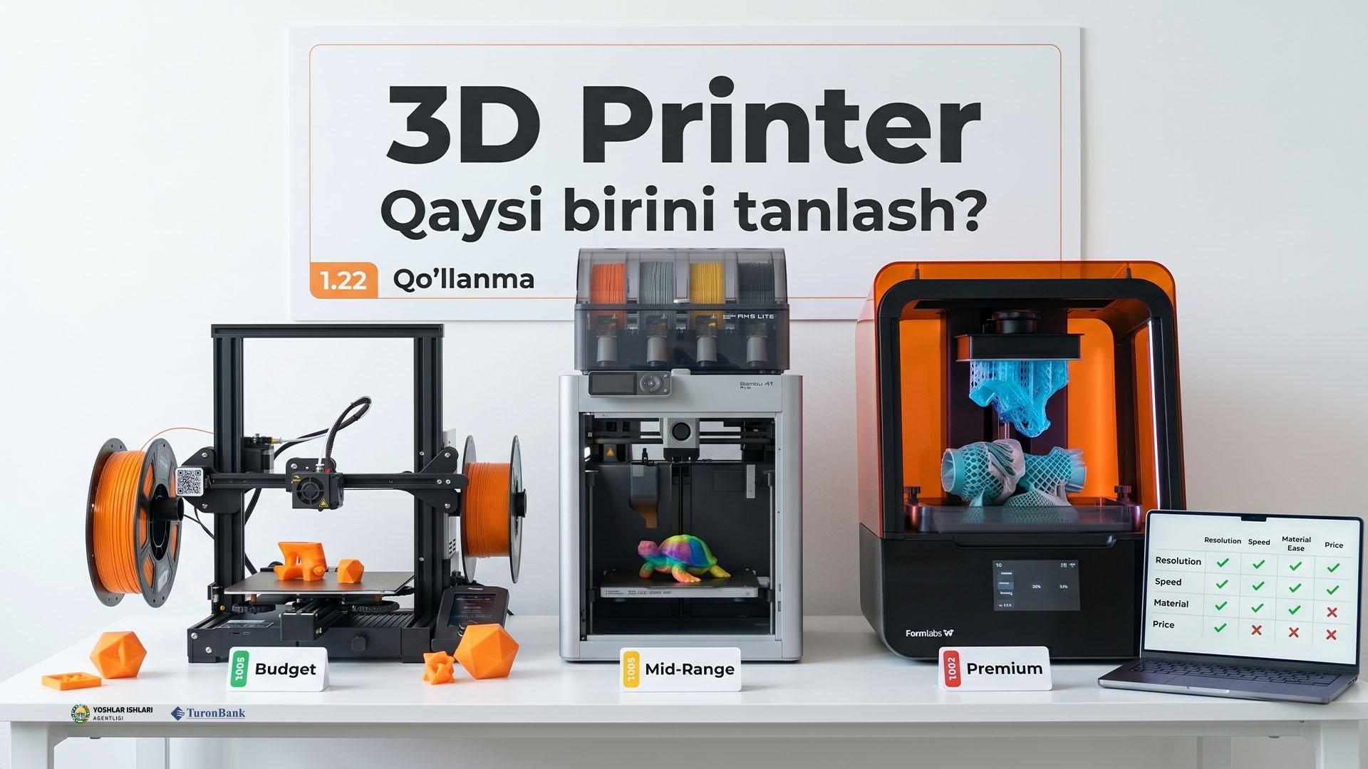 3D printer tanlash