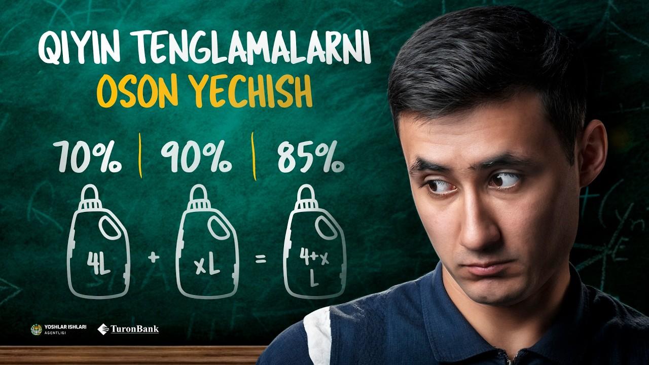 Chiziqli tenglamalarni 15 daqiqada o‘rganasiz 
