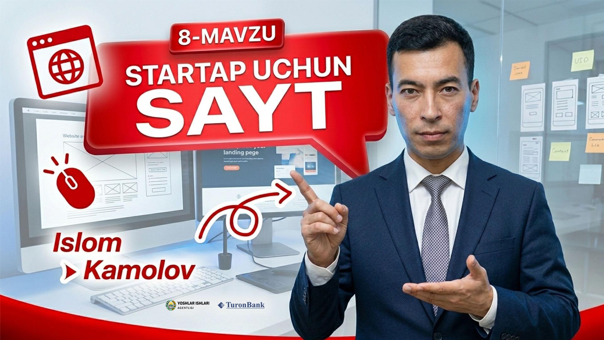  Startap uchun sayt yaratish | Islom Kamolov