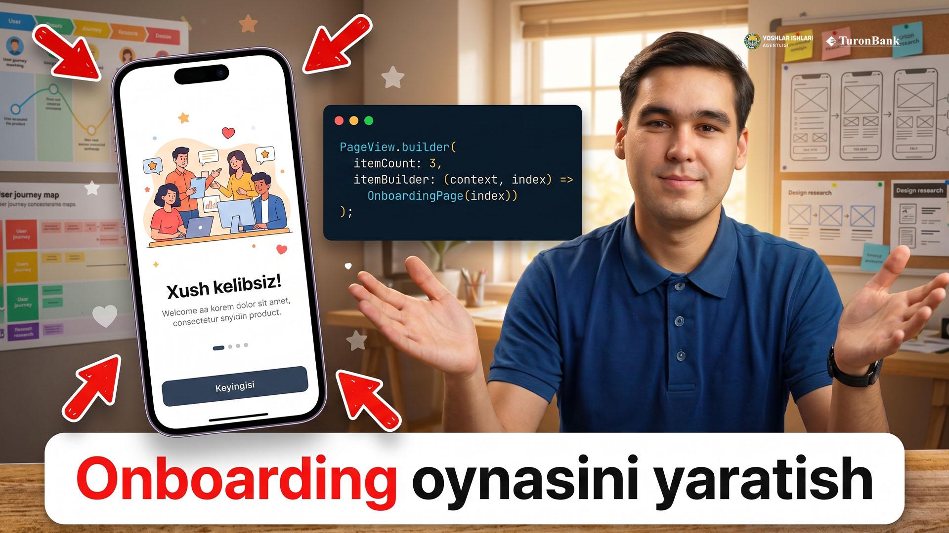 Onboarding oynasini yaratish