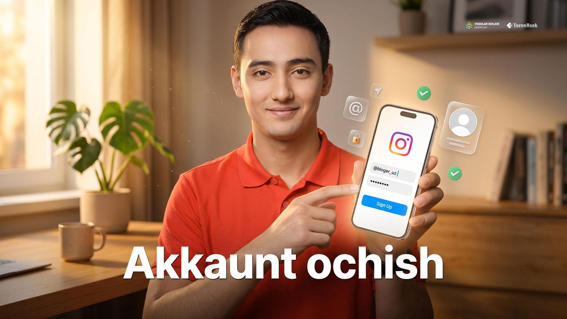 Instagramda akkaunt ochish