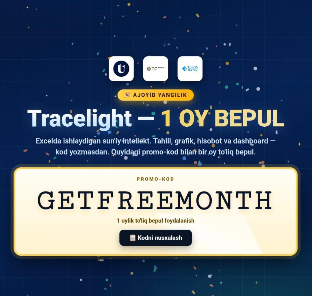 Tracelight - 1 oylik bepul obuna