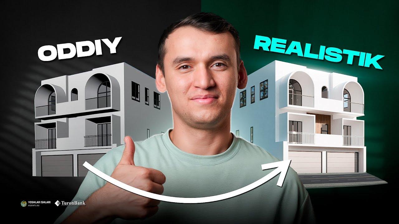 3D modelni pro render qilishni 1 soatda o‘rganasiz