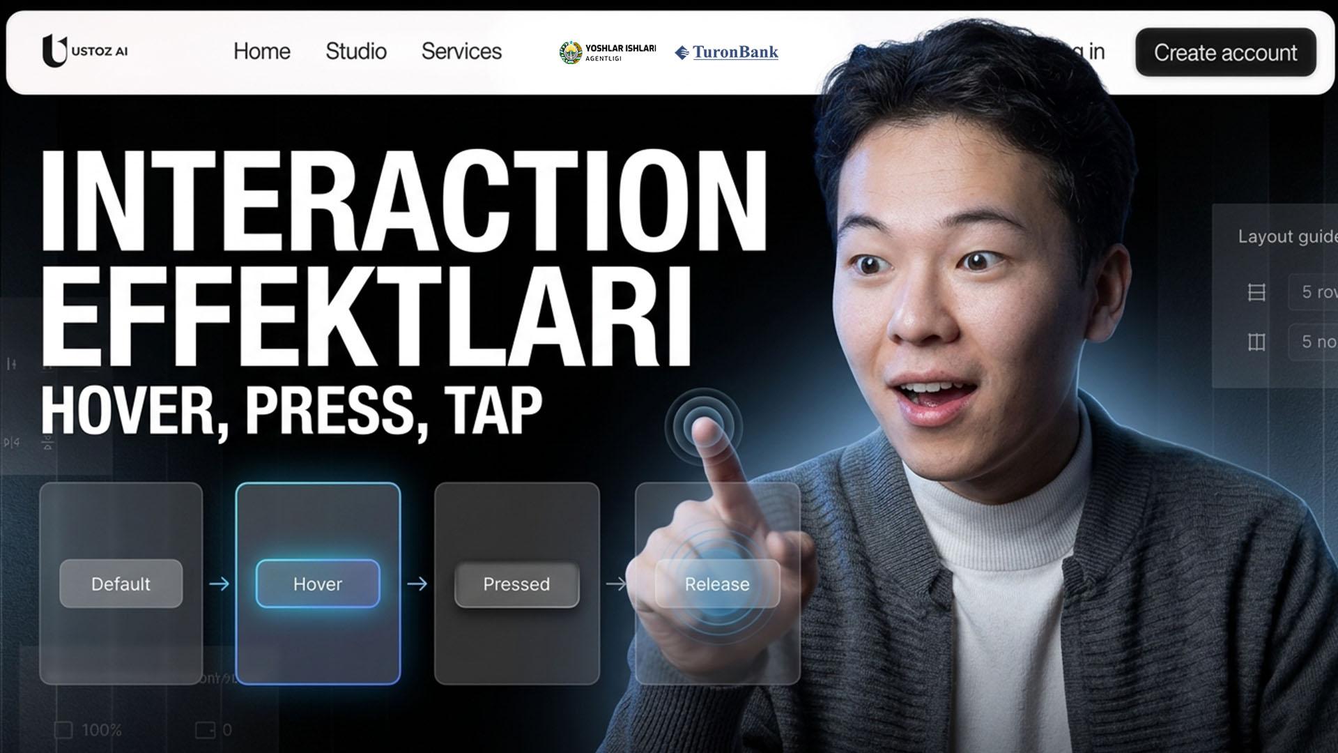  Interaction (Hover, Press, Tap) effektlari