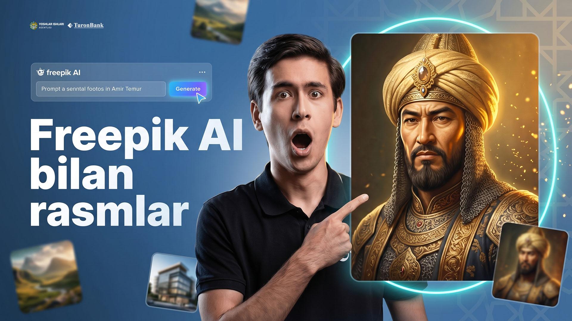 Freepik AI bilan Amir Temur rasmlarini tayyorlash