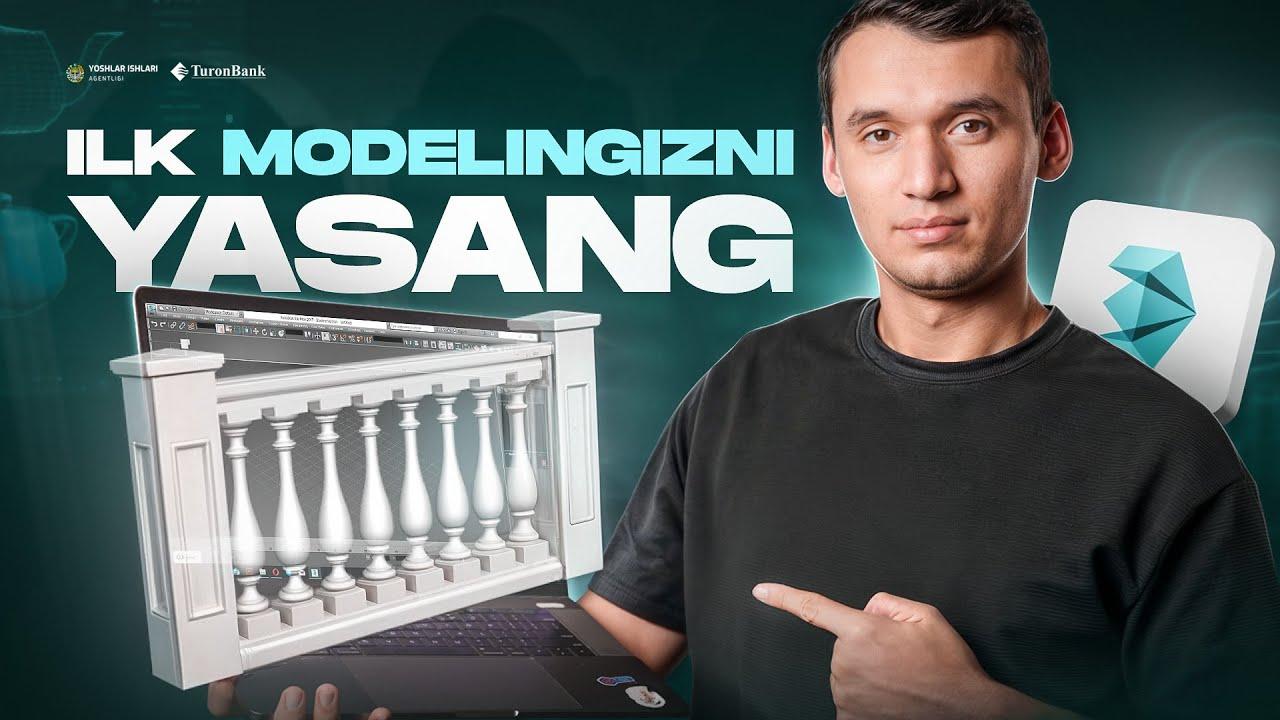 3ds Maxda 2D rasmdan 3D model yasash | Bepul arxitektura kursi, 8-dars