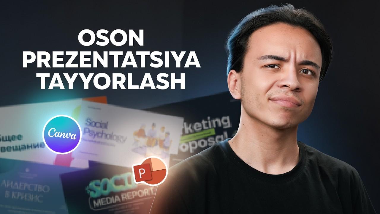Qiynalib prezentatsiya qilishdan to‘xtang, bro. O‘rniga buni qiling