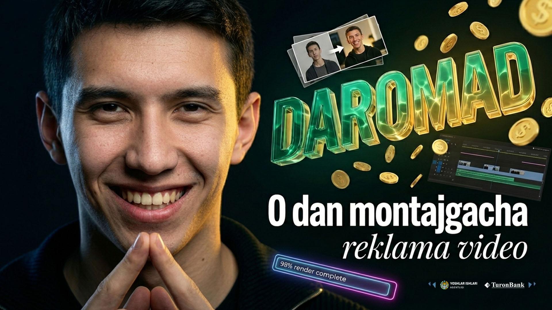 Daromadli Reklama video 0 dan montajgacha!