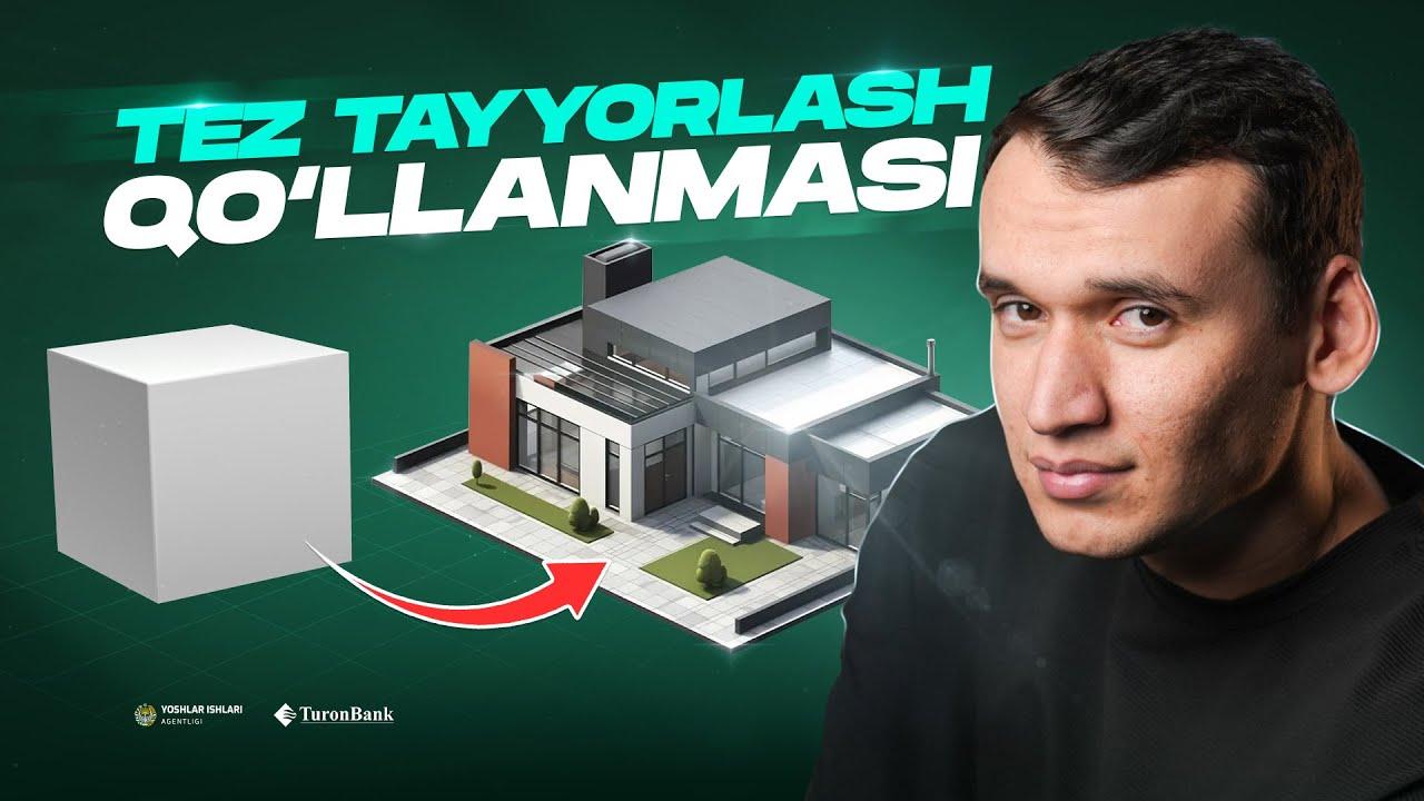 3 qadamda 3D uyning tomini yasaymiz