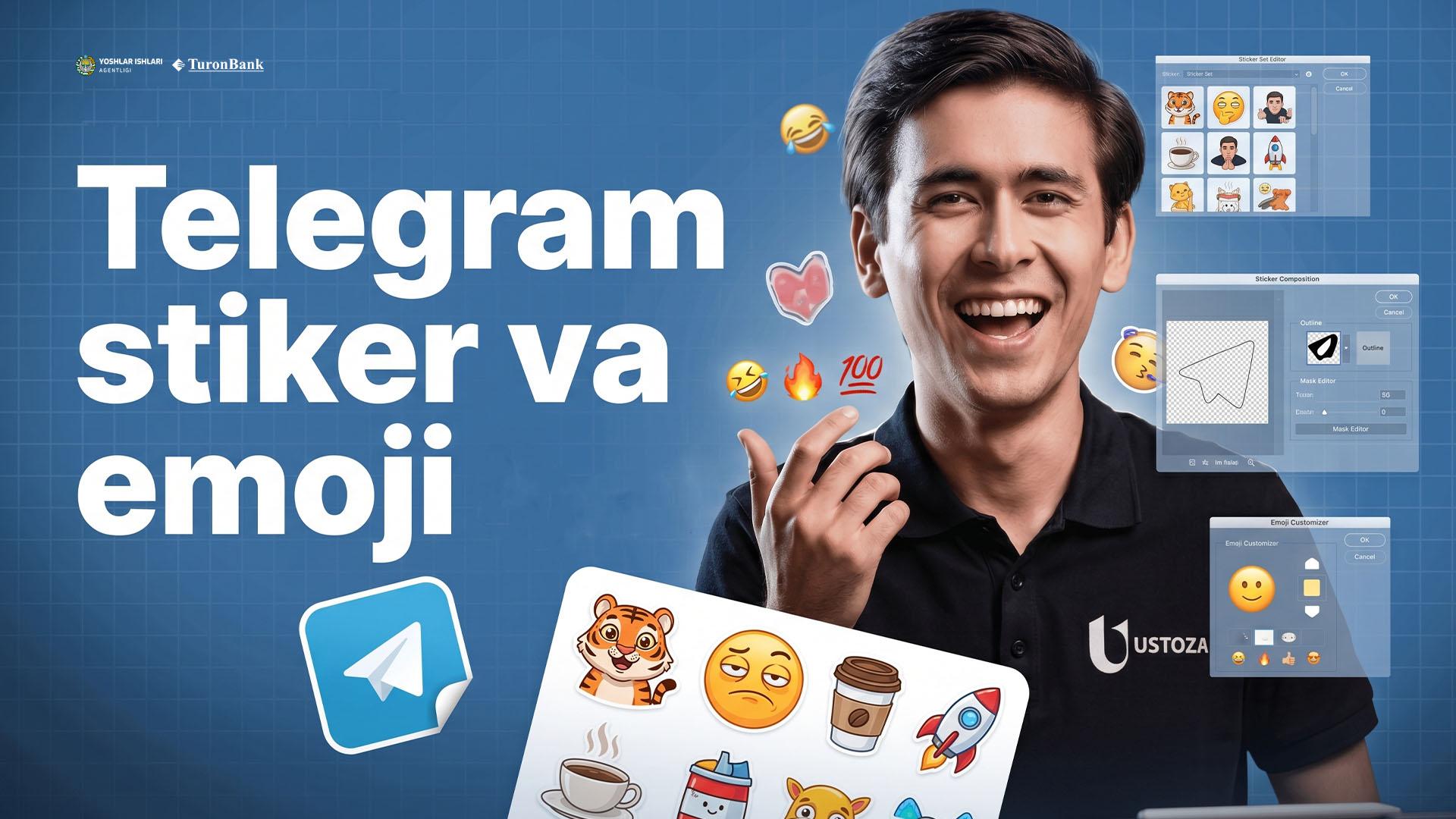Adobe Photoshop dasturida Telegram emoji va stikerlar tayyorlash