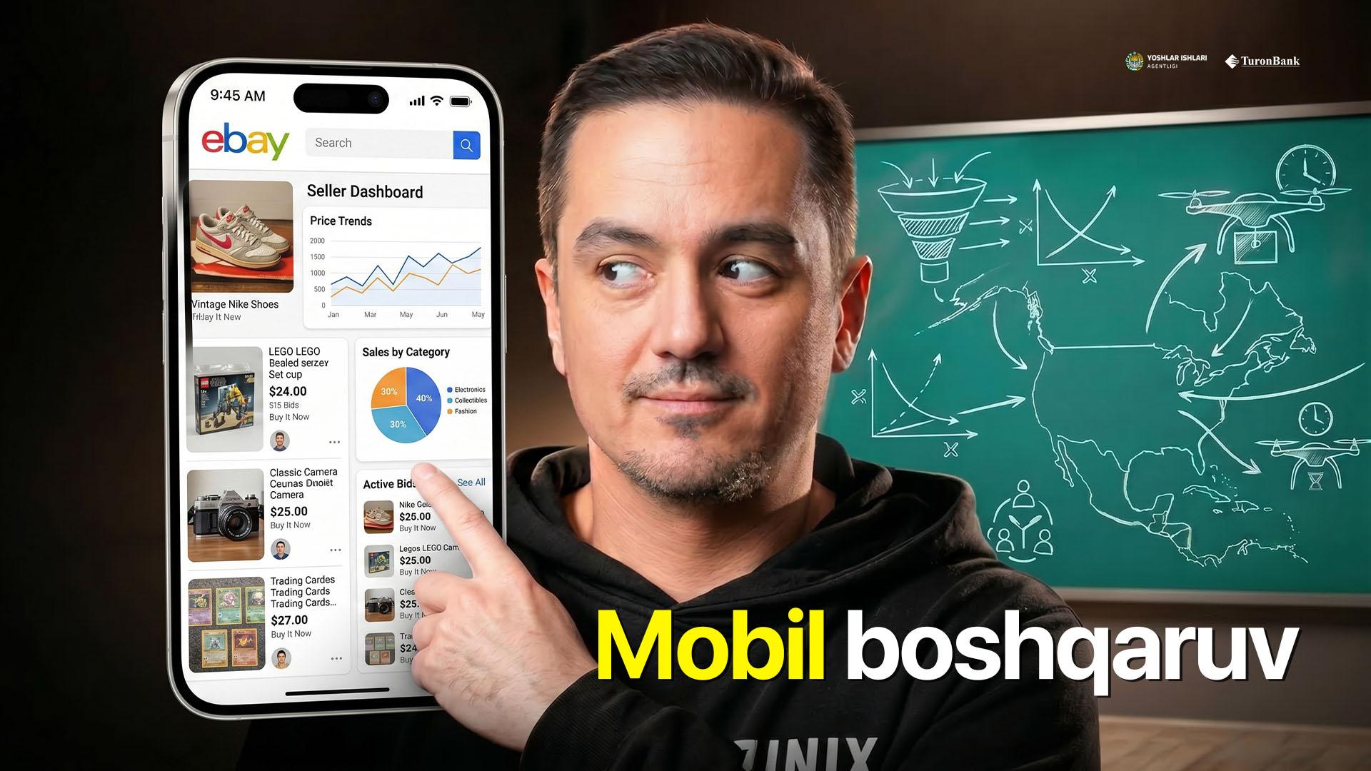 eBay’da sotuvni oshirish uchun mobil boshqaruv, vizual kontent va reklama strategiyasi