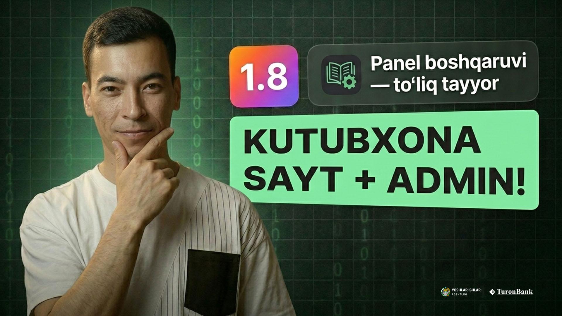 Kutubxona saytini yaratish va admin panel qo'shish