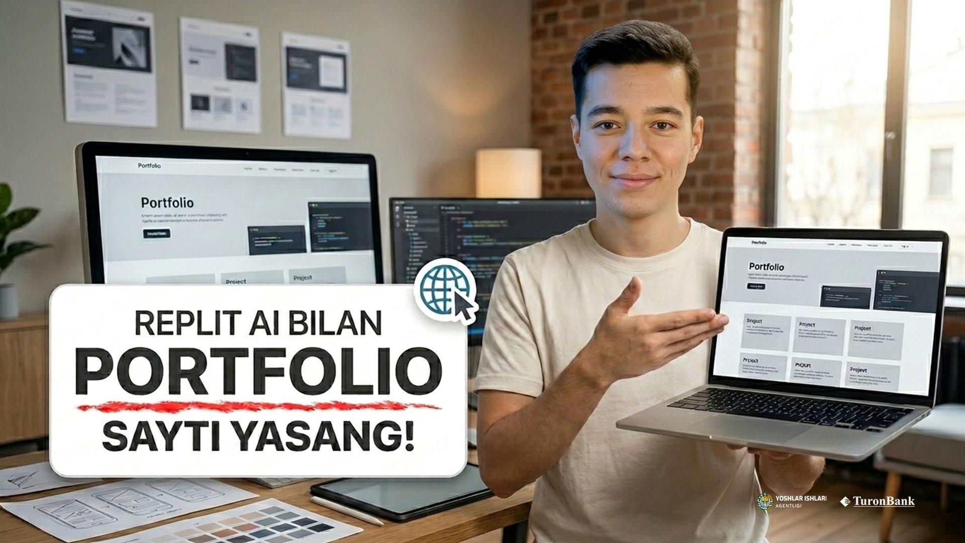 Replit AI yordamida portfolio sayti yaratish