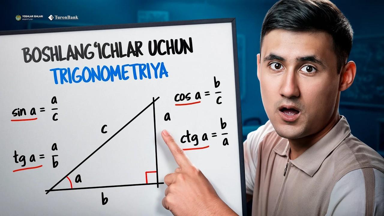 3-dars | Sinus, kosinuslarni 1 videoda o‘rganib olasiz